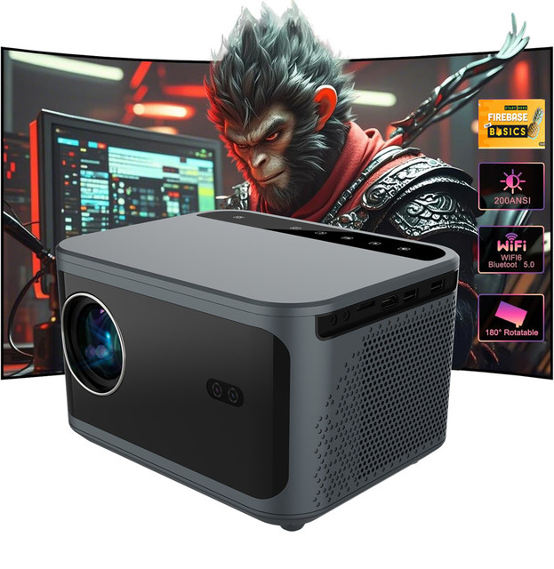 1080P 600ANSI Lumens Android Streaming Media Players Mini Smart Projector Android TV 4k Decode Classic Home Theater Video Player
