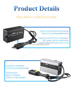 DL900 16S 51.2V 50Ah LiFePO4 15S 53V 54.6V 54V 57.6V 58.4V 58.8V <span class=keywords><strong>48V</strong></span> 50.4V 15A格納式ケーブル付きLFPリチウム充電器 - Product Image 5