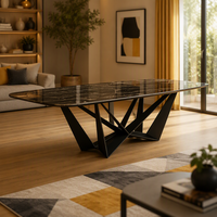 Table à manger rectangulaire en marbre Youtai, style italien, luxe léger, écologique, moderne, vintage, design doux pour la salle à manger