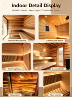 Ruang sauna kecil di rumah dengan shower, ruang sauna kayu cedar merah Kanada untuk penggunaan di halaman depan, taman, dan halaman belakang.