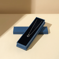 Ensemble d'emballages de bijoux bleu marine : Boîtes et sacs à poignée en ruban, doublés de velours, pour boutiques de cadeaux, usine OEM ODM sur mesure