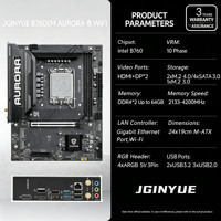 JGINYUE B760EM AURORA-B WIFI Motherboard M-ATX LGA1700 für Core 12./13./14. Generation I3/I5/I7 Dual-Channel 64GB SATA RAM