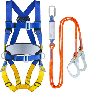 Kit pengaman jatuh, <span class=keywords><strong>Harness</strong></span> keselamatan biru, digunakan di atap seluruh bodi dengan tali Lanyard penyerap guncangan Internal - Product Image 1
