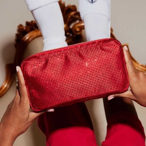 Bolsa de cosméticos personalizada con diamantes de imitación, bolsos de noche de cuero con diamantes, 2025, bolso de mano elegante para mujer, chica, fiesta de viaje - Product Image 4
