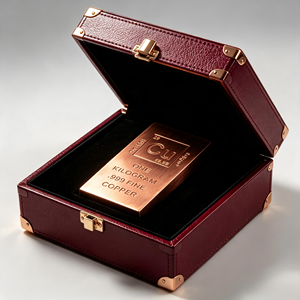 Barra de Cobre Puro 999 de 1 kg, Tableta Metálica Grabada con Cu de la Tabla Periódica, Lingote Coleccionable con Caja de Regalo Premium, Barra de Cobre - Product Image 5