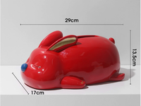 Porte-boîte à mouchoirs en résine fait main en forme de lapin, organisateur de bureau mignon, décoration pour la maison et le bureau