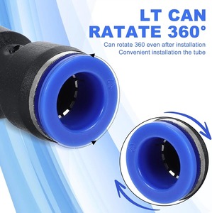 Raccords de tuyau d'air droits en Pu + plastique, 50 pièces, multi-tailles (4-12mm), connecteur pneumatique à dégagement rapide avec anneau elliptique - Product Image 2