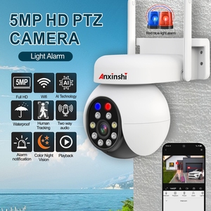 Alarma de doble luz roja y azul para <span class=keywords><strong>SriHome</strong></span> IP66, cámara de red impermeable para exteriores, alarma PTZ PIR de baja potencia, tarjeta SD de visión nocturna - Product Image 5