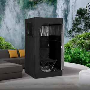 Tente de sauna à vapeur sèche portable pour une personne Ewinsun à usage domestique Boîte de sauna moderne à infrarouge lointain pour désintoxication et perte de poids - Product Image 1