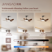Ventilateur de plafond réglable JIANGAO ZYS3048 avec éclairage, 5 pales en noyer, double couleur, style Mid-Century, lampe décorative et télécommande