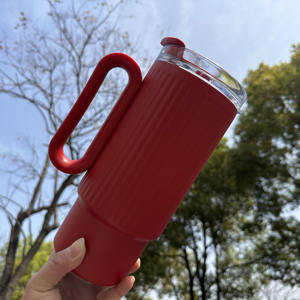 3 Way Lid Tumbler Handle Straw 40 oz <b>Double</b> <b>Wall</b> Vacuum Insulated Stainless Steel Cup 24-36 Hours Thermal - Product Image 3