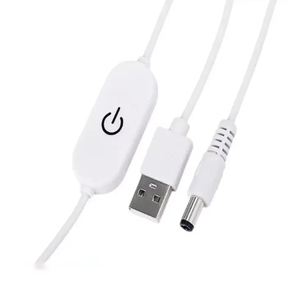 웨이브링크 <span class=keywords><strong>USB</strong></span> 2.0 남성형에서 DC 5.521 전원 충전 스위치 케이블 LED 호환 터치 스위치 PVC 재킷 및 브레이드 쉴딩 포함 - Product Image 4