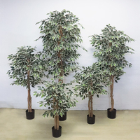 Usine de feuilles de banian artificielles avec pots, plantes artificielles, décoration, faux arbre décoratif, plantas artificiales para interior