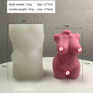 B-1121 BRICOLAGE corps humain bougie nu grand coffre et les muscles abdominaux sexy femmes parfumé graisse parfumée gypse silicone Bougie Moule - Product Image 6