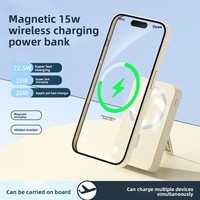 Cargador Portátil de Carga Rápida de 22.5W, Compatible con 15W, con Cables Integrados, Batería Externa de 20000mAh, Banco de Energía Magnético Inalámbrico