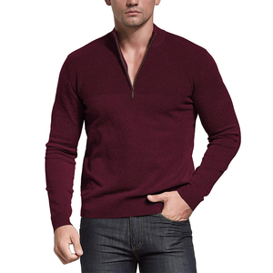 Maglione Pullover lavorato a maglia personalizzato invernale da uomo con cerniera a punta <span class=keywords><strong>Slim</strong></span> <span class=keywords><strong>Fit</strong></span> a manica lunga con bordo a costine per uomo - Product Image 1