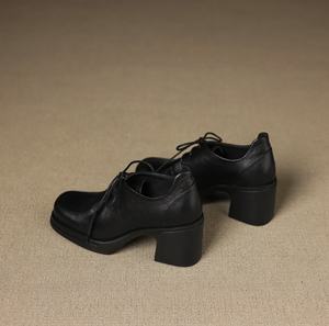 Botines de Piel Vacuna Occidental Personalizados de Moda para Mujer con Forro de Piel de Oveja, Tacón Grueso, Cierre de Cremallera y Diseño Delgado - Product Image 5