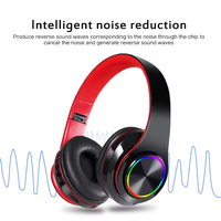 B39 headphone nirkabel lipat, headphone game nirkabel atas telinga mendukung kartu TF bt headset atas telinga bercahaya