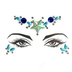 Designer Temporary <strong>Gems</strong> <strong>Face</strong> Tattoo Stickers Custom Colorful Rhinestones <strong>Festival</strong> <strong>Face</strong> Jewel for Makeup - Product Image 1