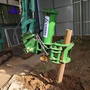 Reducción de mano de obra-Fast Post Driving Grab N Post Fence and Sign Installation L53 Post Pounder Grapple CAT305 PC40