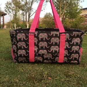Monogram กระเป๋าผ้าใบอเนกประสงค์ขนาดใหญ่,กระเป๋าสำหรับใช้ซักชายหาดกระเป๋าพิมพ์ลายดอกไม้กระเป๋าสำหรับผู้ไปพักผ่อนวันหยุดสุดสัปดาห์ - Product Image 3