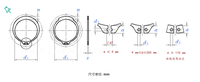 65mn Steel Plain Shaft Card Outer Card Shaft Retaining Ring Snap Spring Elastic Buckle C-Type Snap Spring GB894 M8 Screw Heavy