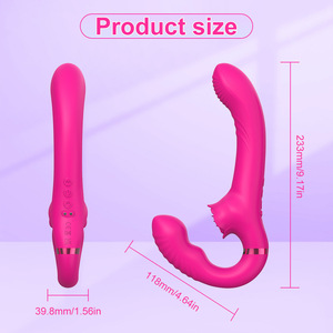 Vibrateur double extrémité sans fil en silicone à télécommande, idéal pour le massage corporel féminin, pour couples et lesbiennes - Meilleures ventes - Product Image 5