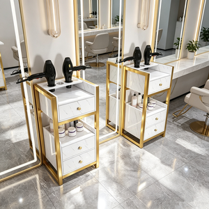 Carrito de Salón de Belleza Dorado con Diseño Moderno 2026, Carrito de Belleza Extraíble, Carrito de Almacenamiento de Maquillaje - Product Image 1