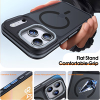 Coque Magnétique pour iPhone 17 Pro Max en TPU+PC Translucide Antichoc avec Chargement Sans Fil pour iPhone 16 15 14 13 12