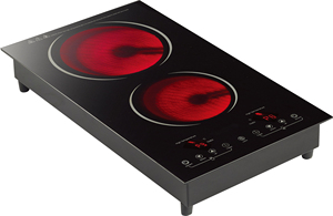 Cuisinière infrarouge double foyer encastrable 1800W+1800W avec contrôle par capteur, compatible gaz - Product Image 4