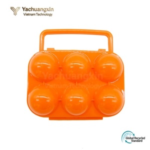 Plateau de rangement pour œufs en plastique orange avec 4 compartiments pour le camping et l'extérieur - Product Image 4