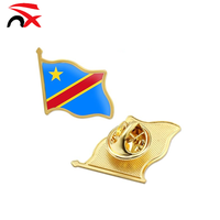 Broche drapeau du Congo personnalisable, petite, portable, en métal, souvenir d'activité patriotique 2026
