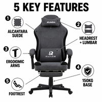 Chaise de Gaming Ergonomique en Maille avec Appui-tête et Support Lombaire, Relevage à Gaz 3 Positions, Inclinaison Multi-Angles - Chaise Pivotante de Bureau/Travail pour la Maison