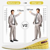 Rehausseur de hauteur pour chaussures, coussin d'air à 3 couches, semelles intérieures pour augmenter la taille pour hommes et femmes