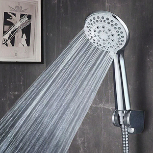 Ensemble de douche à main en plastique chromé poli, design moderne, haute pression, trois pièces, avec valve en céramique et jet pluie, pour <span class=keywords><strong>appartement</strong></span> - Product Image 4