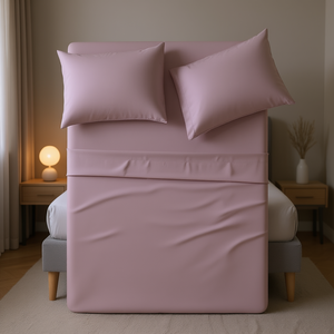 Viasoft King Size <b>Lilac</b> Sheet Set 2000 Thread Count Cotton Breathable Hypoallergenic Home <b>Bedding</b> - Product Image 2