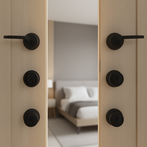 Perillas de puerta redondas sin llave, color negro mate, paquete de 6, modelo D0100X3G8IJ, para uso en dormitorios y baños, fácil instalación - Product Image 2