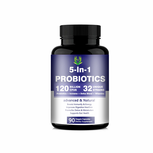 Premium 5 in 1 Probiotics Casuples for Enhanced Immunity and Digestion System Gut Health Supplement