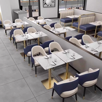 Ensemble de meubles en cuir de haute qualité, durable et moderne, pour restaurants de restauration rapide, canapé, banc, chaise, banquette de café