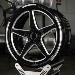 Rueda Monobloque Forjada para Auto de Carreras, 17 <span class=keywords><strong>18</strong></span> 19 20 21 22, Color Negro Darkhorse, Cinco Radios, Drag Pack, para <span class=keywords><strong>Ford</strong></span> <span class=keywords><strong>Mustang</strong></span> <span class=keywords><strong>GT</strong></span> - Product Image 1