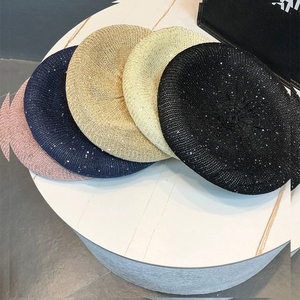 Primavera Verano mujeres artista francés pintor sombrero ligero transpirable malla lentejuelas ganchillo ahueca hacia fuera boina sombrero <span class=keywords><strong>para</strong></span> mujeres <span class=keywords><strong>niñas</strong></span> - Product Image 6