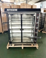 Four à poulet rotatif automatique 6 broches, grande capacité, machine à rôtir électrique/gaz, best-seller