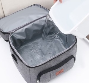 Sac isotherme léger et durable en Oxford, pliable, à bandoulière, avec fermeture éclair, pour le camping en extérieur, les aliments et les canettes, boîte étanche - Product Image 3