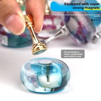 Nouveau plateau magnétique puissant pour nail art avec motif étoile de mer, design coquille de glace marine, support pour embouts et base de pratique en résine