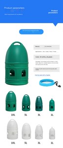 Abreuvoir automatique en plastique pour oiseaux, distributeur d'eau pour pigeons, accessoires de cage, grande capacité, poignée suspendue, <span class=keywords><strong>forme</strong></span> carrée - Product Image 4