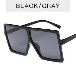 2022 الاتجاه أزياء مربع واحد قطعة كبيرة إطار نظارات شمسية ظلال العلامة التجارية مصمم النظارات الشمسية المتضخم للنساء الرجال UV400
