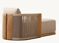 Chaise longue de jardin extérieure pliable moderne en teck de loisirs européens avec coussins chaise longue pour le patio et la plage