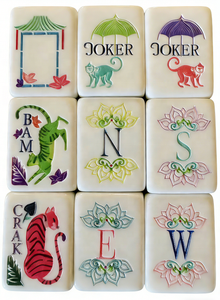 Tuiles <span class=keywords><strong>de</strong></span> Mahjong américaines en acrylique imitation <span class=keywords><strong>pierre</strong></span> <span class=keywords><strong>de</strong></span> bambou, ensemble cadeau haut <span class=keywords><strong>de</strong></span> gamme en cristal fait main avec <span class=keywords><strong>sac</strong></span> <span class=keywords><strong>de</strong></span> rangement, portable pour la maison - Product Image 5