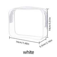Pochette de toilette transparente en PVC imperméable avec fermeture éclair, portable, pour maquillage et cosmétiques, compatible avec les contrôles de sécurité aéroportuaires
