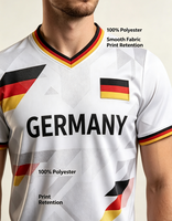 Maillot de football imprimé en 3D avec drapeau allemand pour hommes, 100 % polyester respirant, t-shirt de sport personnalisé OEM ODM, tee-shirt d'entraînement de football